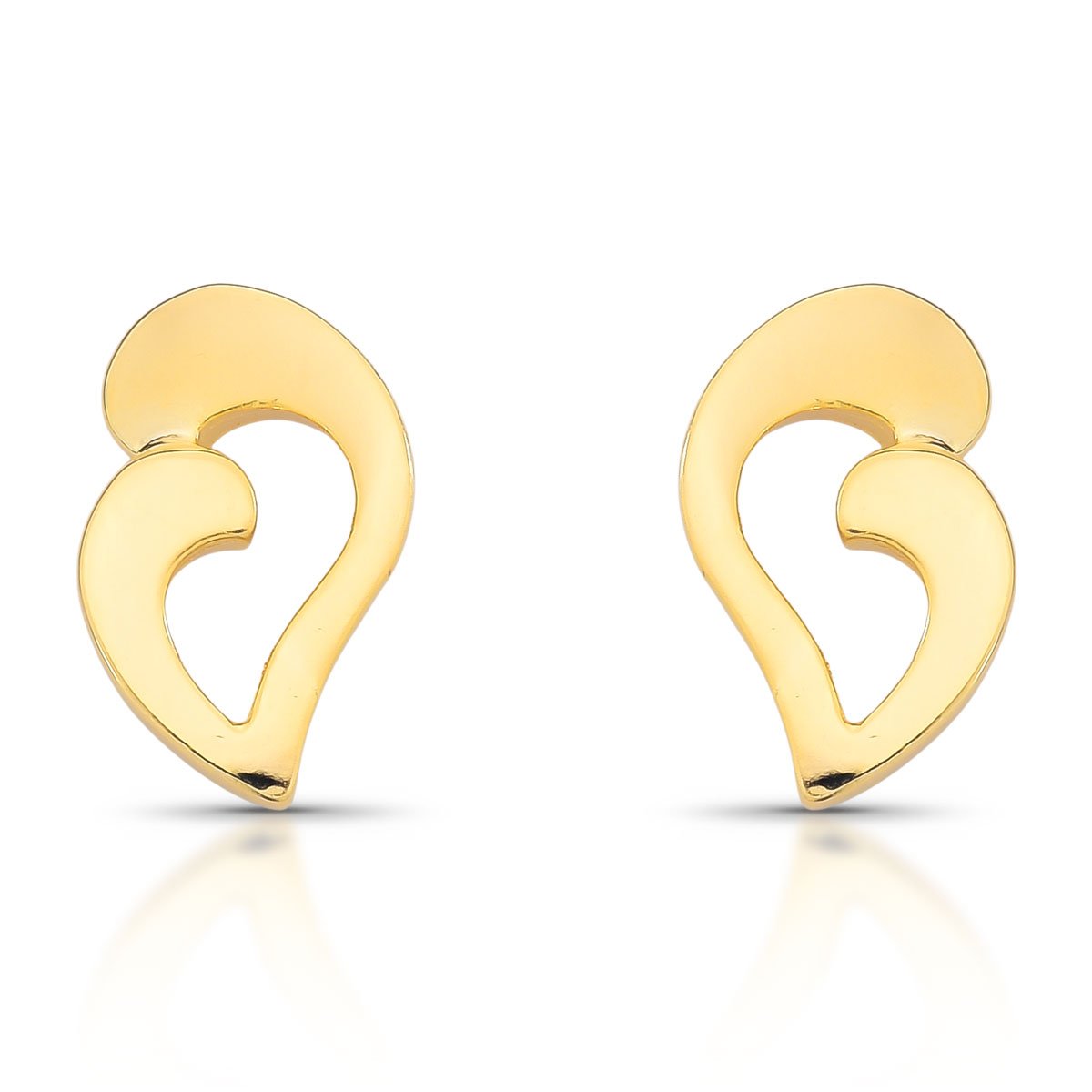 Brinco Abstrato Vazado Folheado A Ouro 18k
