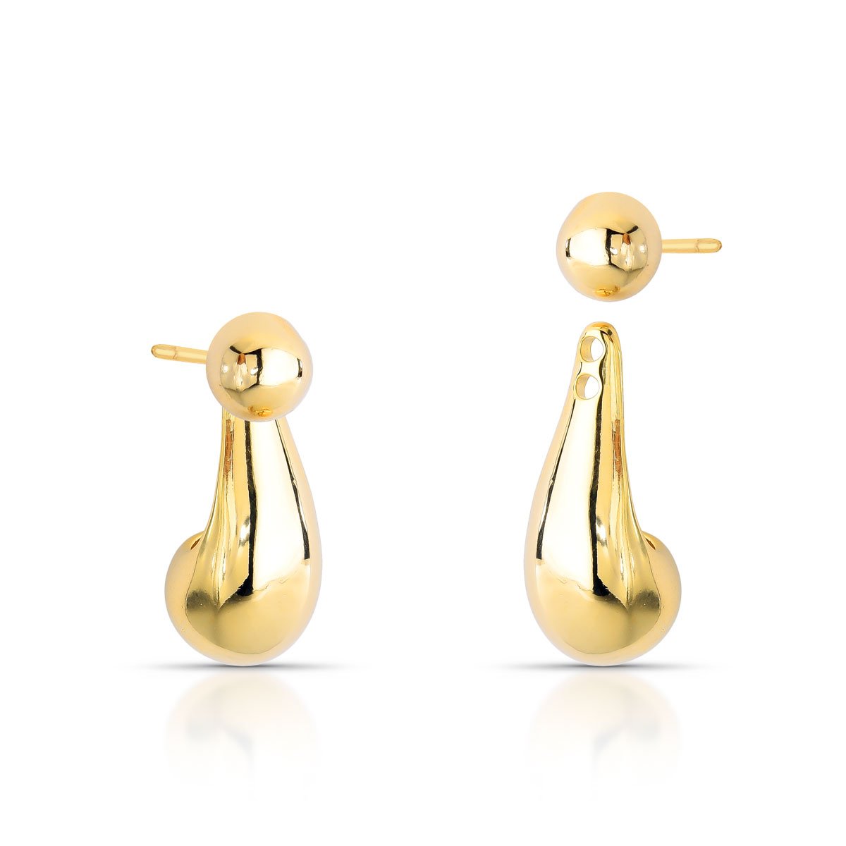 Brinco Ear Jacket Moderno Gota – Folheado A Ouro 18k