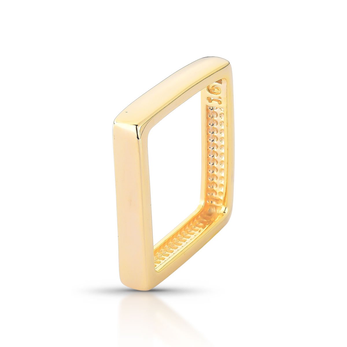 Anel Quadrado Minimalista Folheado A Ouro 18k