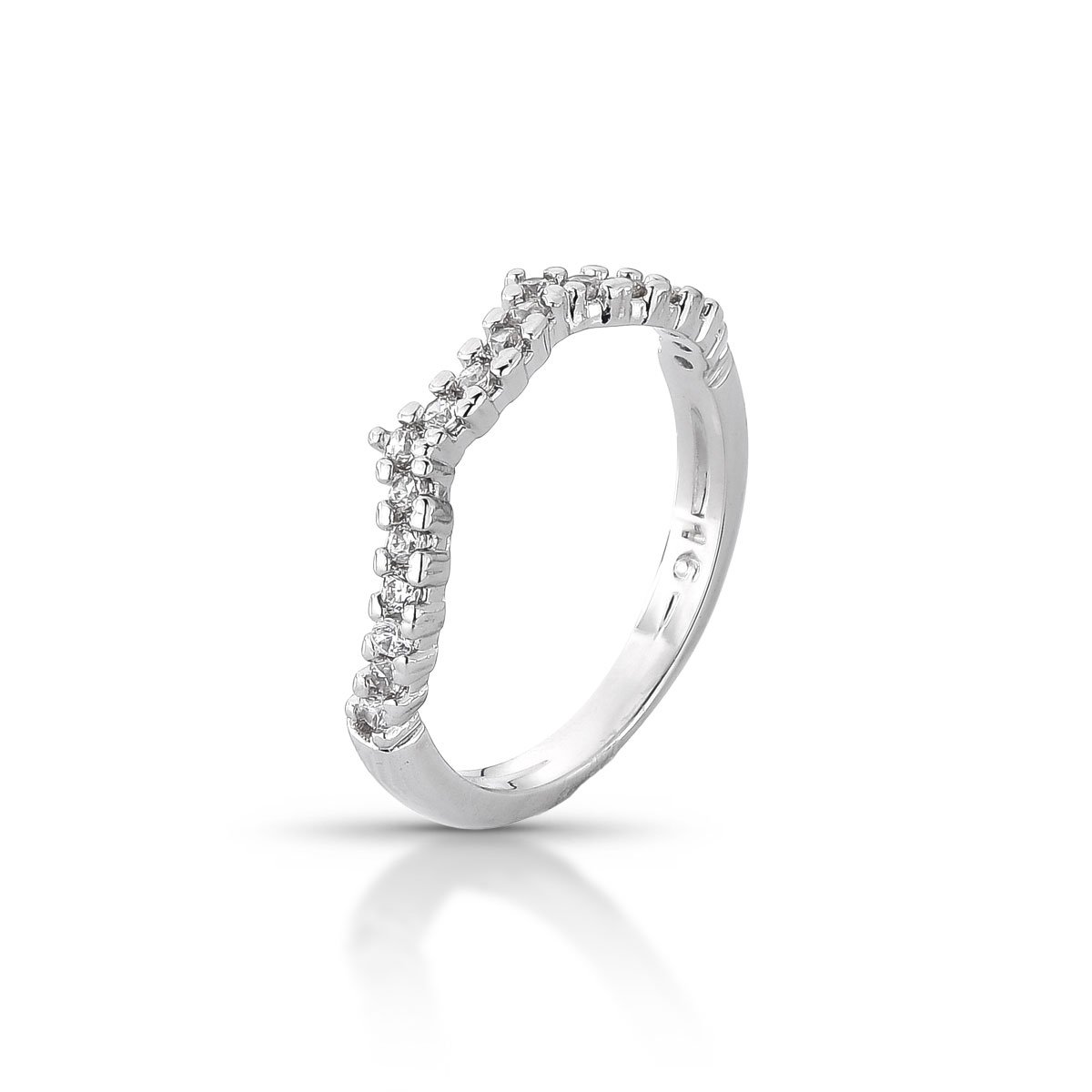 Anel Fino Com Zircônias Folheado A Ouro 18k