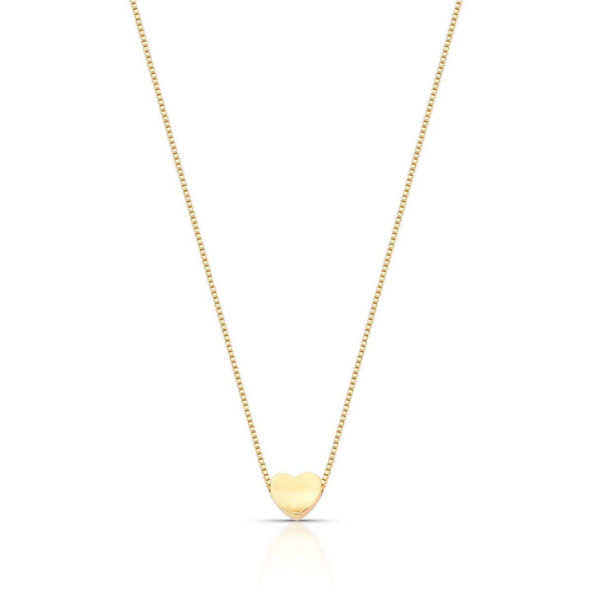 Colar Choker Coração Pequeno Liso Em Corrente Veneziana