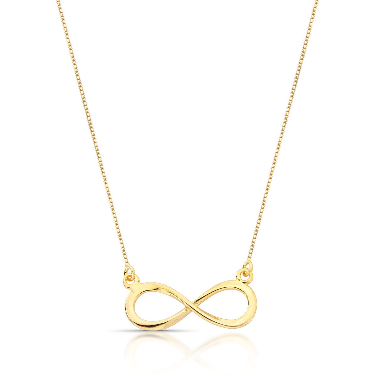 Colar Infinito Grande Vazado Liso Em Corrente Veneziana